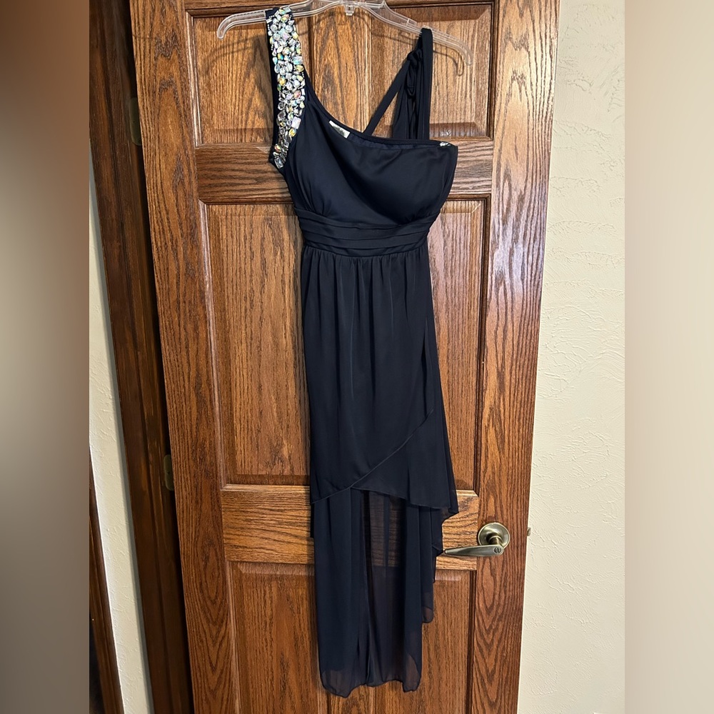 Embellished One Shoulder Dress